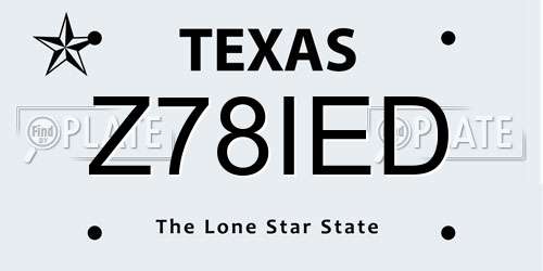 Z78IED Texas License Plate