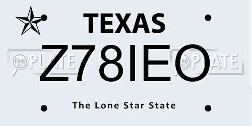 Z78IEO Texas License Plate
