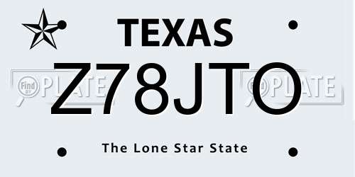 Z78JTO Texas License Plate