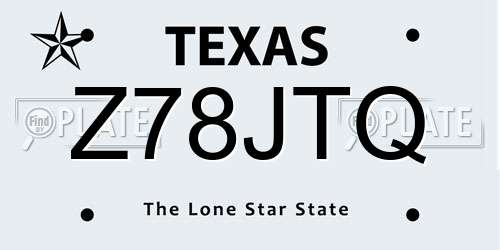 Z78JTQ Texas License Plate