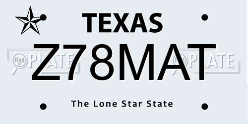 Z78MAT Texas License Plate