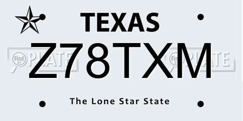 Z78TXM Texas License Plate