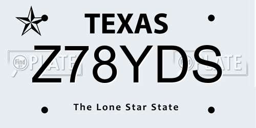 Z78YDS Texas License Plate