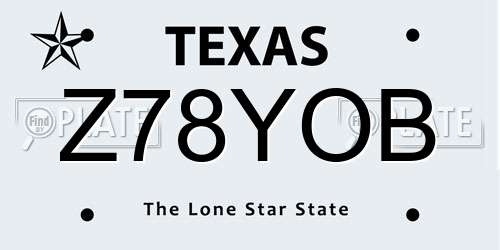 Z78YOB Texas License Plate