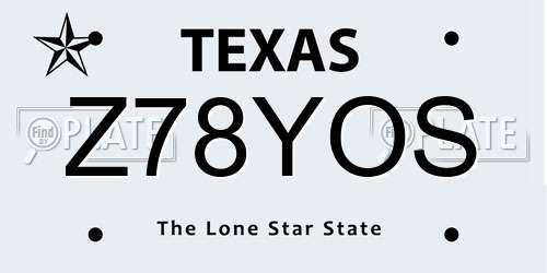 Z78YOS Texas License Plate