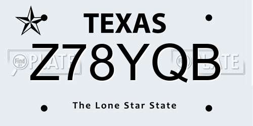 Z78YQB Texas License Plate