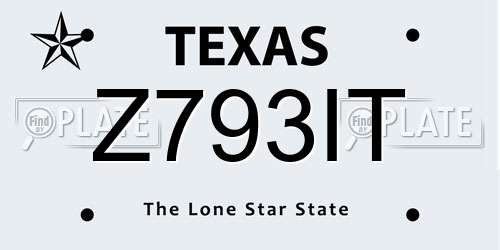 Z793IT Texas License Plate