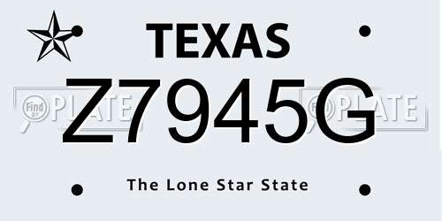 Z7945G Texas License Plate