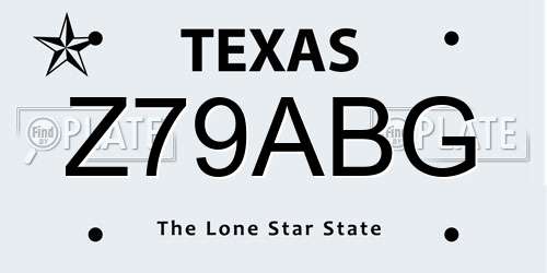Z79ABG Texas License Plate