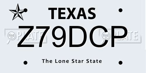 Z79DCP Texas License Plate