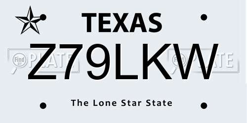 Z79LKW Texas License Plate