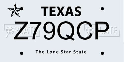 Z79QCP Texas License Plate