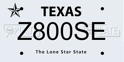 Z800SE Texas License Plate