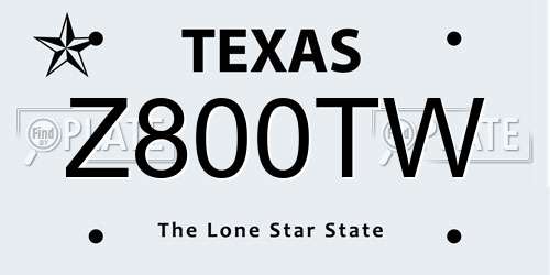 Z800TW Texas License Plate