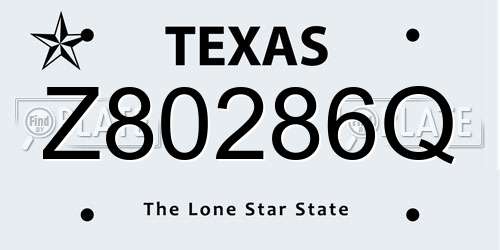 Z80286Q Texas License Plate