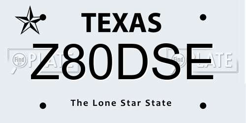 Z80DSE Texas License Plate