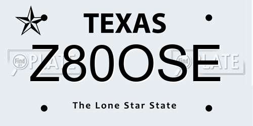 Z80OSE Texas License Plate