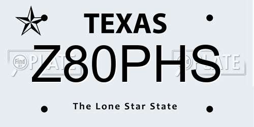 Z80PHS Texas License Plate