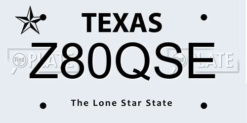 Z80QSE Texas License Plate