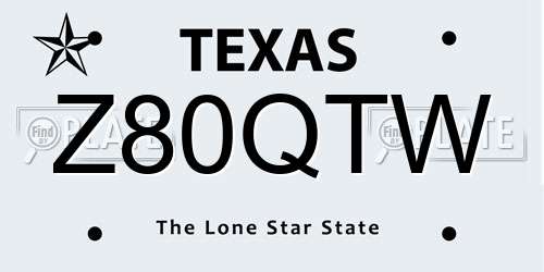 Z80QTW Texas License Plate