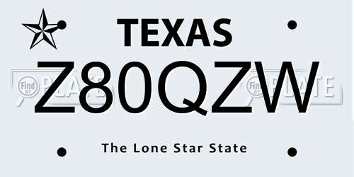 Z80QZW Texas License Plate