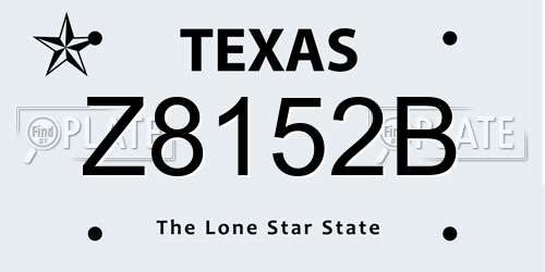 Z8152B Texas License Plate