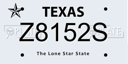 Z8152S Texas License Plate
