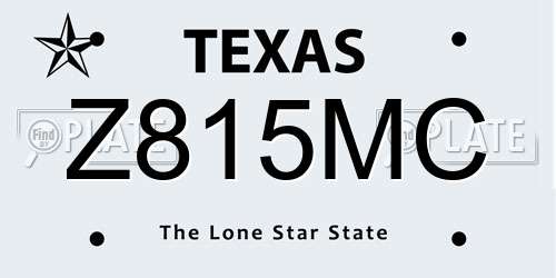 Z815MC Texas License Plate