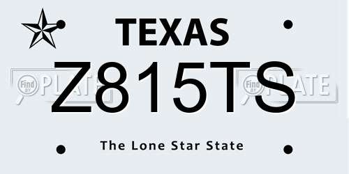 Z815TS Texas License Plate