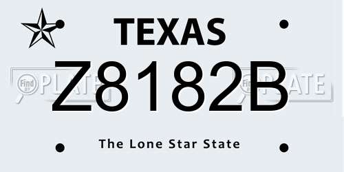 Z8182B Texas License Plate