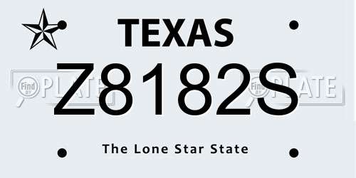 Z8182S Texas License Plate