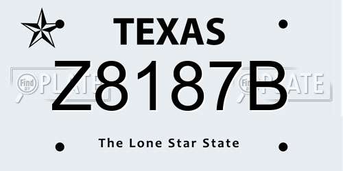 Z8187B Texas License Plate