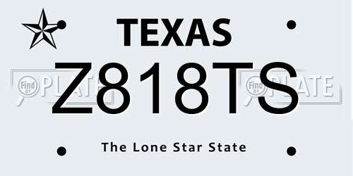 Z818TS Texas License Plate