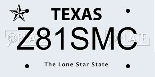 Z81SMC Texas License Plate