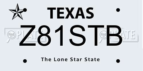 Z81STB Texas License Plate