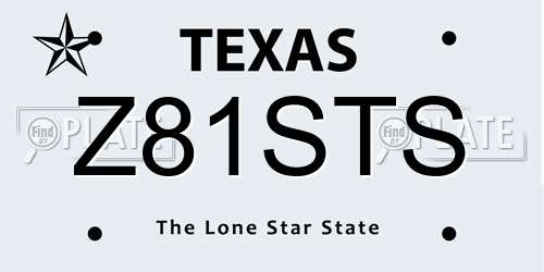 Z81STS Texas License Plate