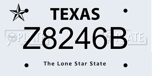 Z8246B Texas License Plate