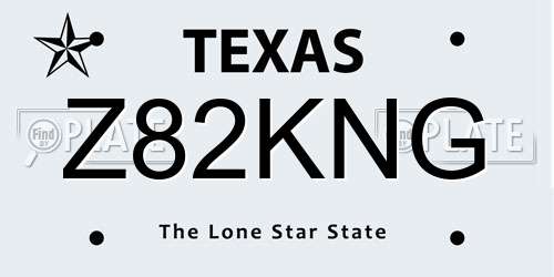 Z82KNG Texas License Plate