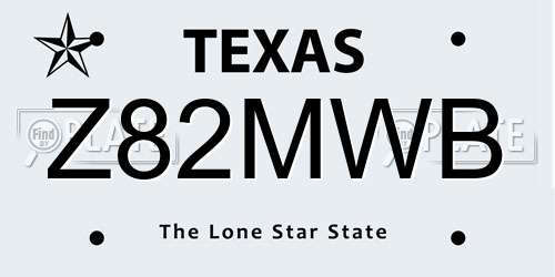 Z82MWB Texas License Plate