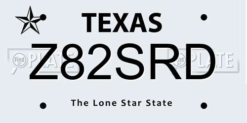 Z82SRD Texas License Plate