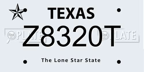 Z8320T Texas License Plate