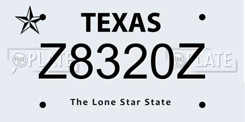 Z8320Z Texas License Plate