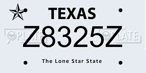 Z8325Z Texas License Plate
