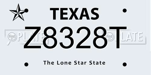 Z8328T Texas License Plate