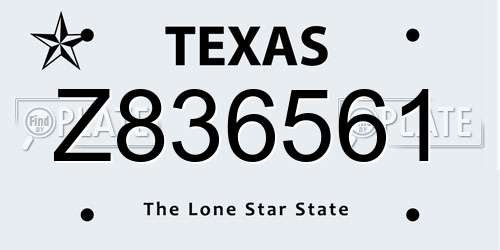 Z836561 Texas License Plate