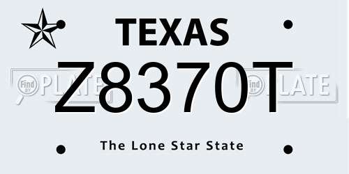 Z8370T Texas License Plate