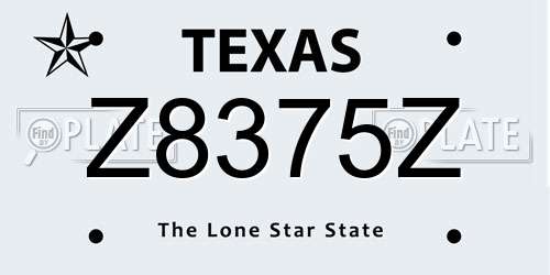 Z8375Z Texas License Plate