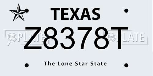 Z8378T Texas License Plate