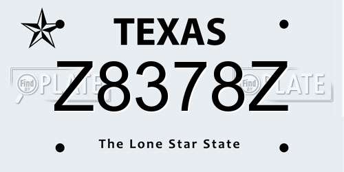 Z8378Z Texas License Plate
