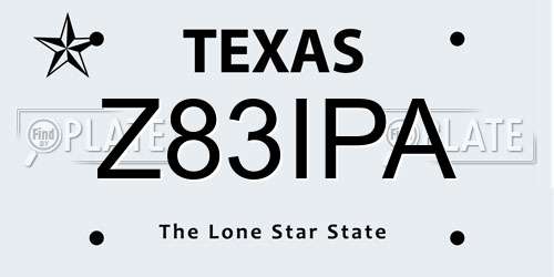 Z83IPA Texas License Plate